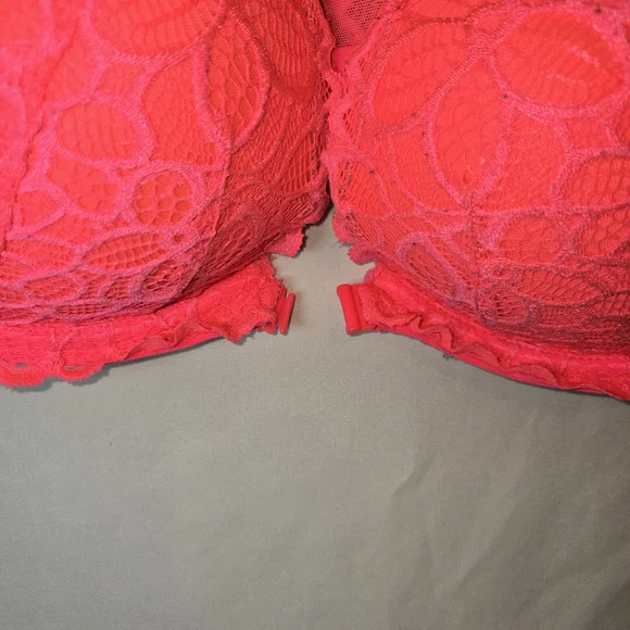 PINK Victoria's Secret Neon Pink Lace Bra - Picture 5 of 8